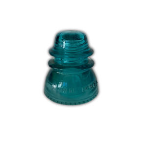 Hemingray 42 Glass Insulator/Paperweight, Aqua Blue, Made in the USA